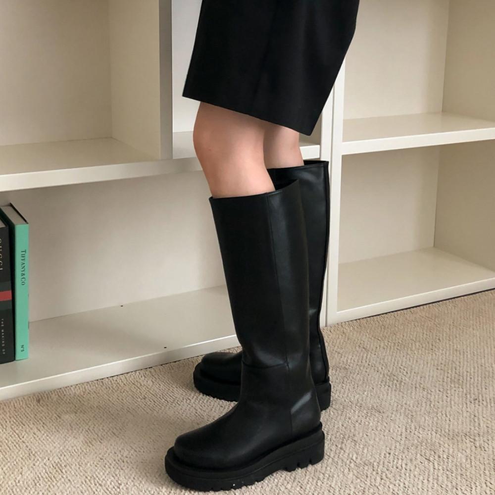 오버솔 통굽 통넓은 롱부츠 하비롱부츠