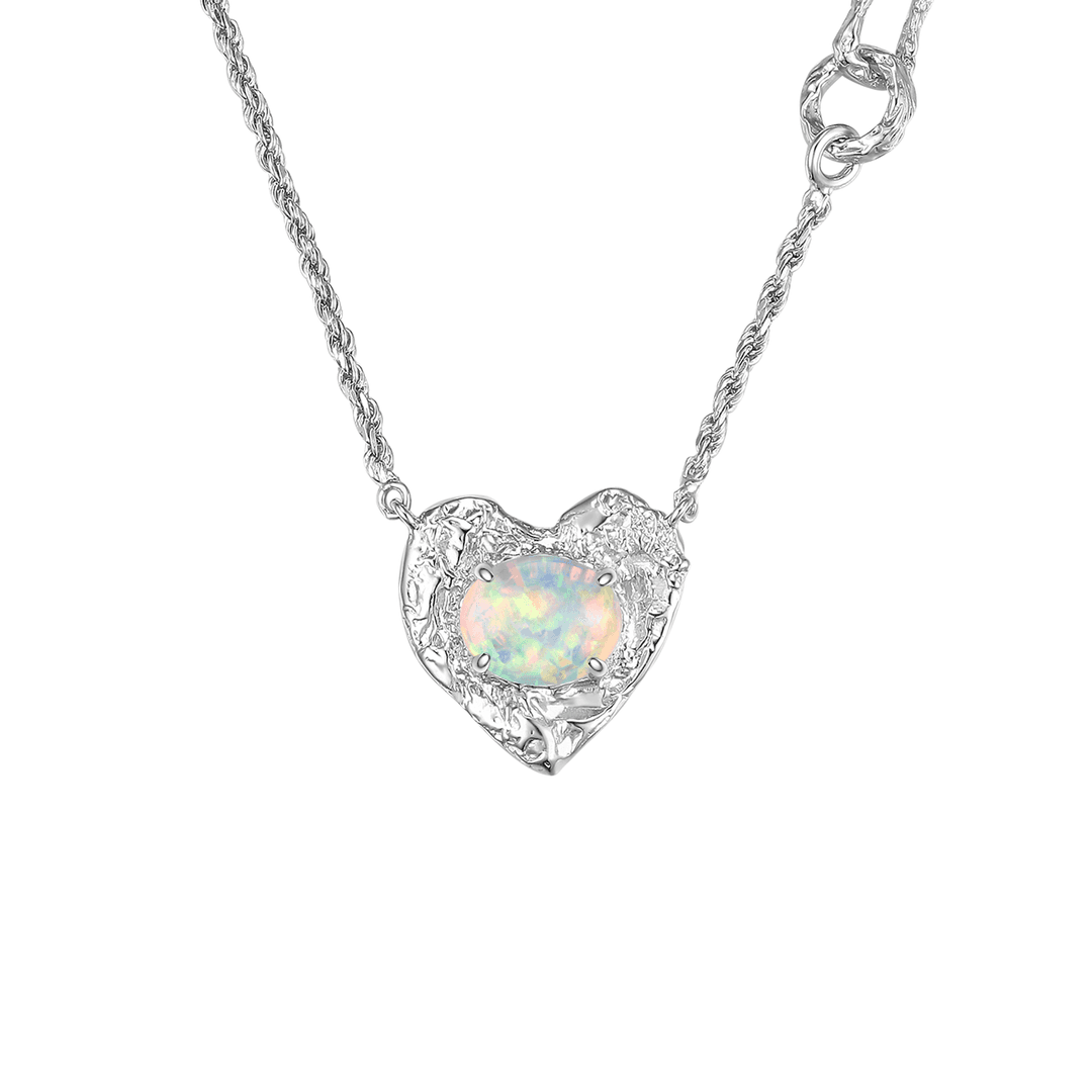 Tasty / Opal Heart Necklace - Opal