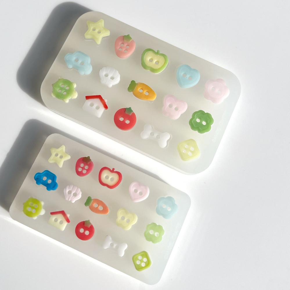 단추 파츠 몰드 2 sizes - Bits mold variety button 레진 수제 몰드