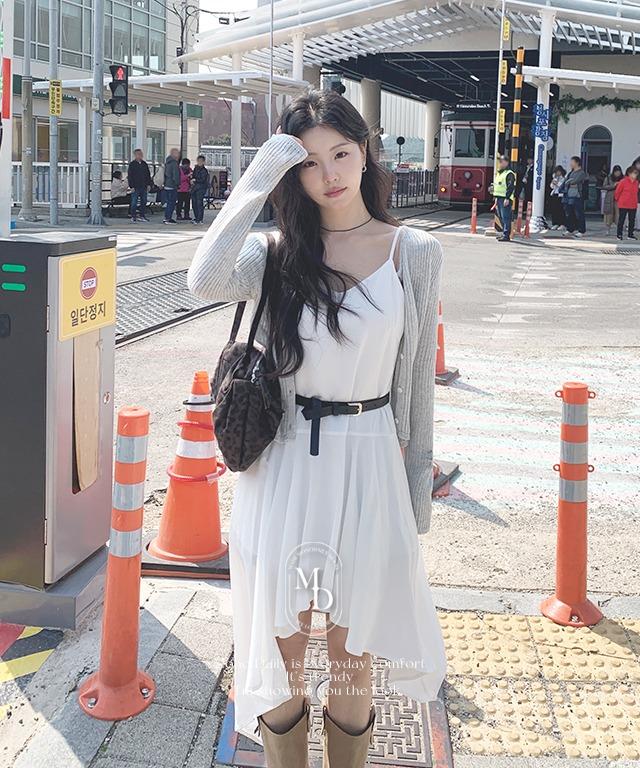 [블랙 컬러 오늘출발🚚] [#.여행룩] [#.주말룩]  [#.New Arrival] 모어 텐셀 원피스 (벨트 set)