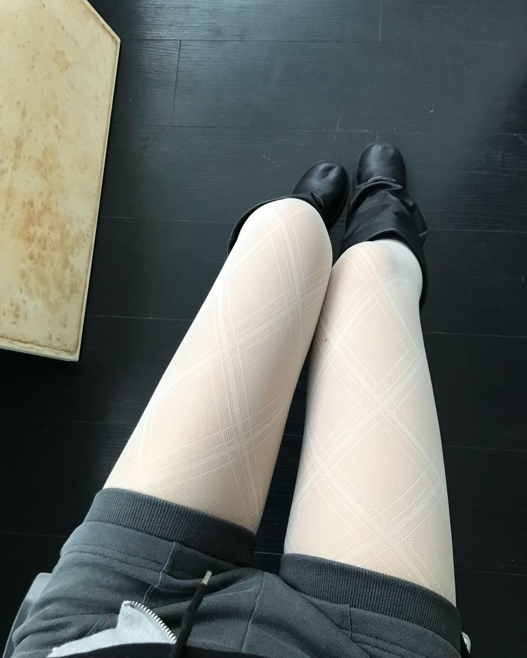 하몽 체크 스타킹