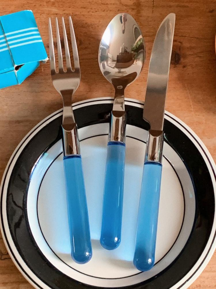 [중고] 스웨덴 블루핸들 커트러리(스푼,포크,나이프) / Sweden cutlery