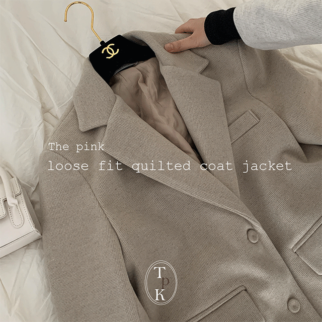 왕따듯 봉블 루즈핏 누빔 자켓 (3color) [테일러드/오피스룩/하객룩/겨울/토끼/정장/코트/블레이저]