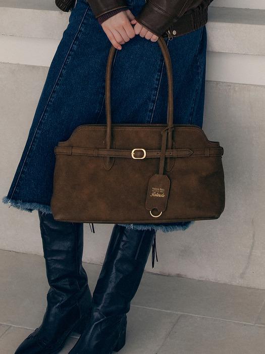 BUCKLE TOTE BAG BROWN