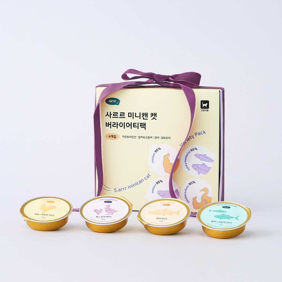아르르 사르르 미니캔 캣 버라이어티팩 고양이 캔 습식사료 간식 사료