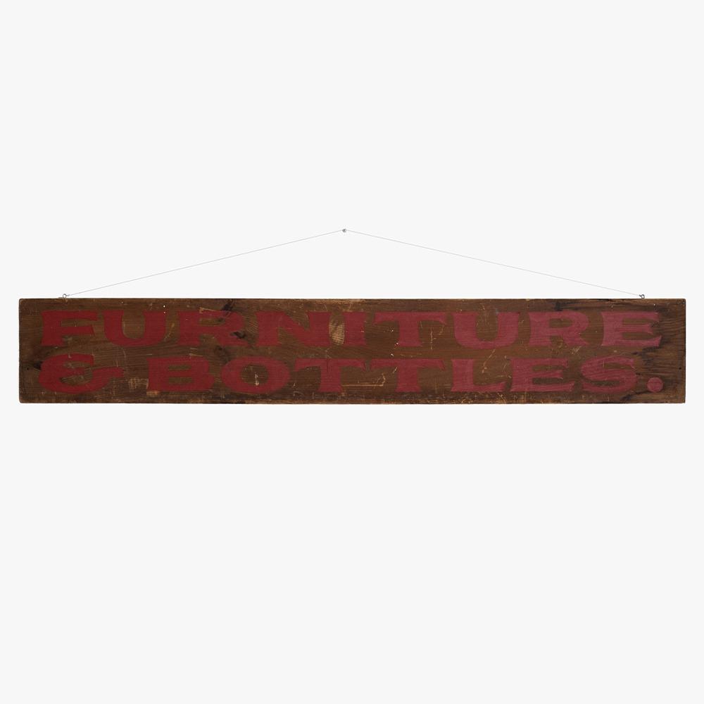 Antique Sign 'Furniture & Bottle\'