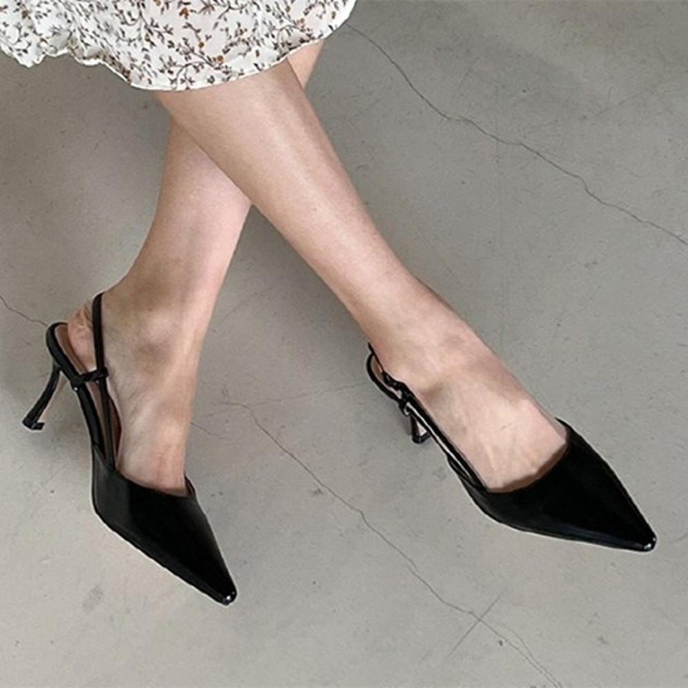 7cm 스틸레토 버클스트랩 슬링백힐