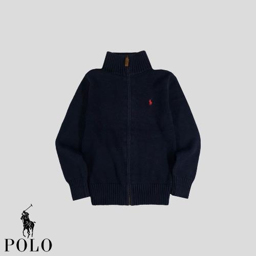 폴로랄프로렌 피그먼트 네이비 목폴라 터틀넥 코튼 니트 집업  SIZE S(8)