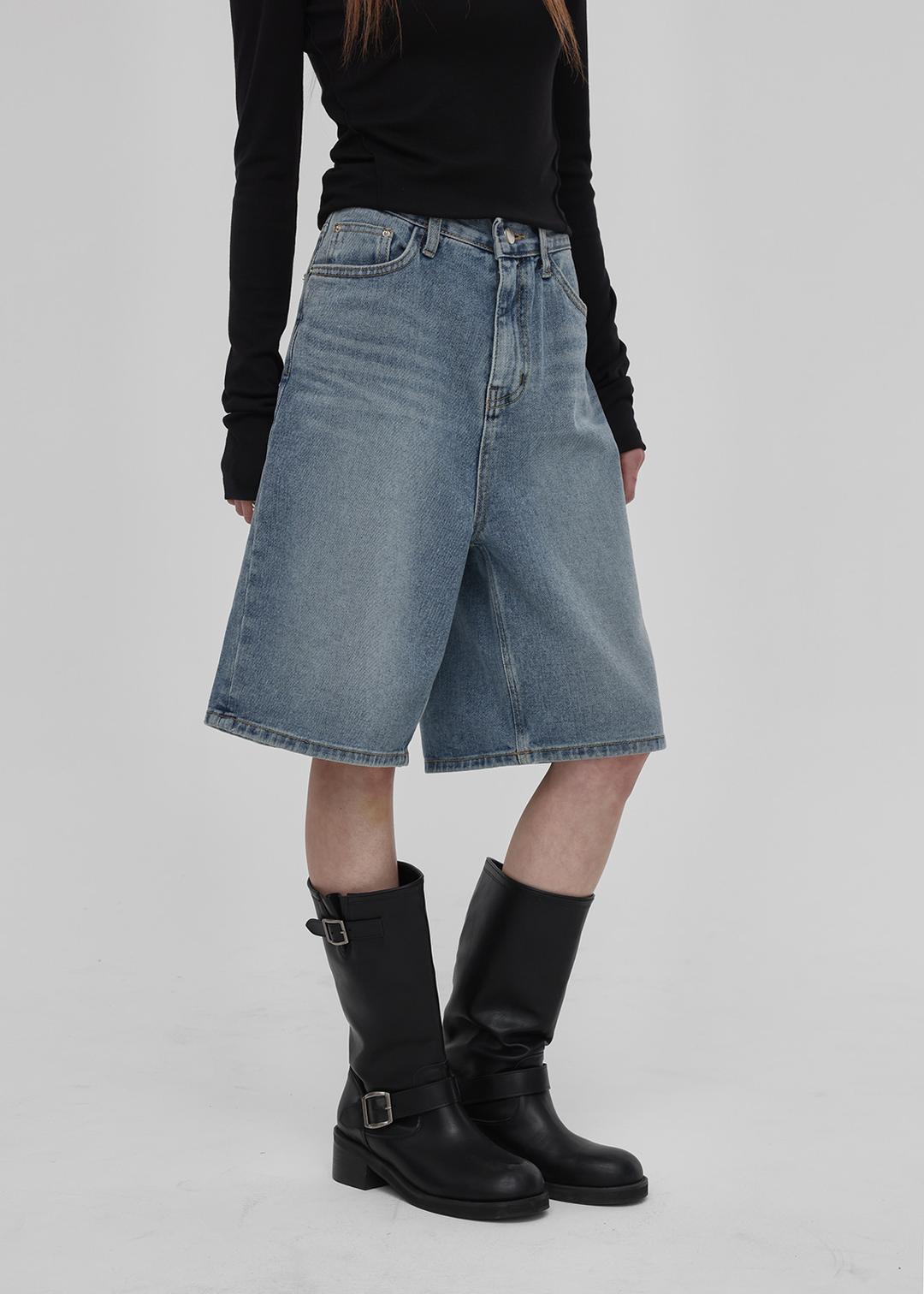 블랙업 [B-DENIM] WASHING HALF PANTS 023