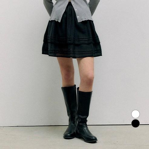 로라로라 여성용 캉캉 레이스 미니스커트, S, Black