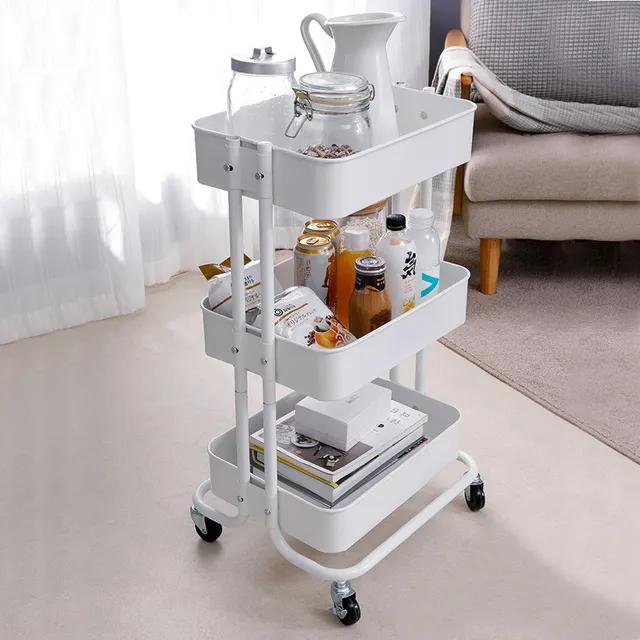 주방 거실 서재 수납 활용력 최고 3단 트롤리 noh-3