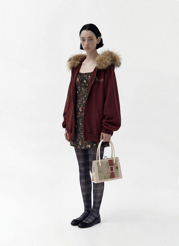 Call Number Fur Logo Hoodie (Wine)