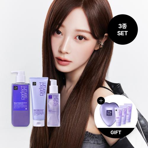 미쟝센(MISEENSCENE)  [트리트먼트&헤어브러쉬 증정][슬릭컷 연출] 퍼펙트 매직 스트레이트 3종 SET (샴푸 530ml+트리트먼트 230ml+세럼 80ml) - 후기 | 무신사