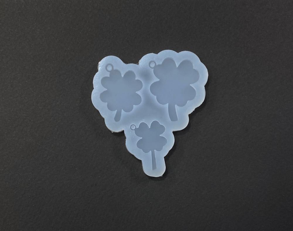 레진공예) 네잎클로버 키링 몰드 /  clover key charm mold / bits mold