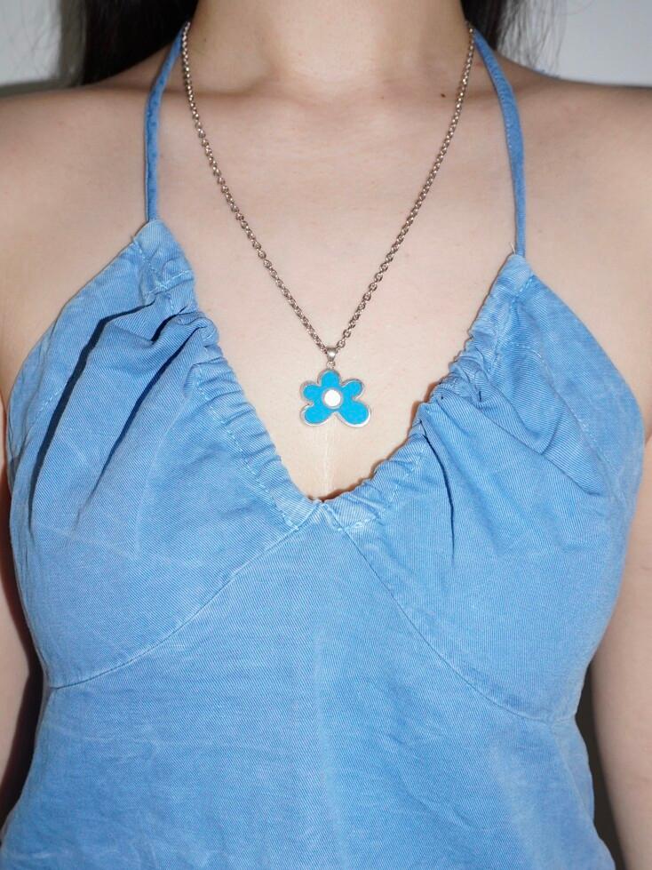 Ugly flower necklace(Blue)
