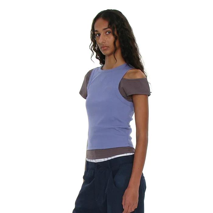 PWC (SET) UNBALANCE DOUBLE LAYERED TOP_CHARCOAL