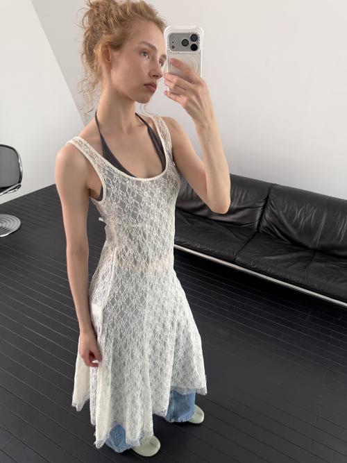 LACE LAYERED ONE-PIECE (IVORY)