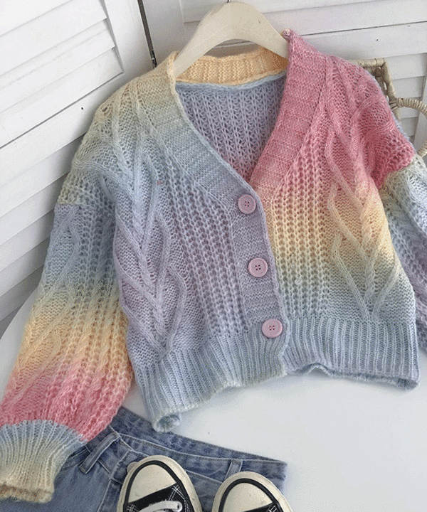 당일출고🚀레인보우 그라데이션 니트cd