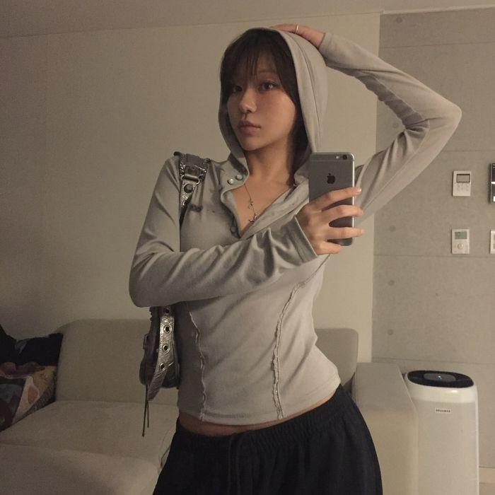 Button Up Lace Hoodie (FL-148_Gray)