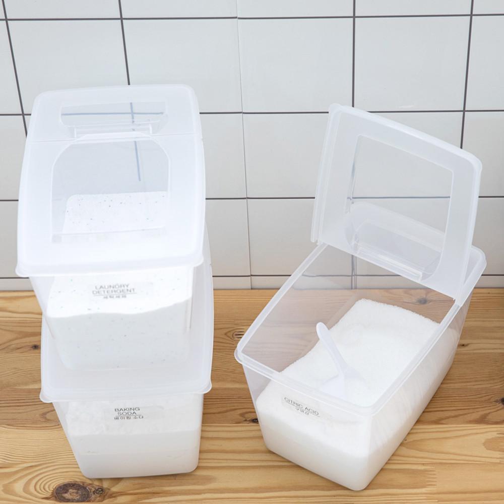 2+1 반오픈 가루세제통 세탁스푼 라벨지 세트
