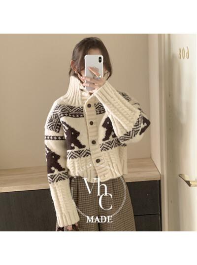 [퀄리티보장] 겨울래빗 노르딕 토끼 울 니트 가디건 T_YW1246
