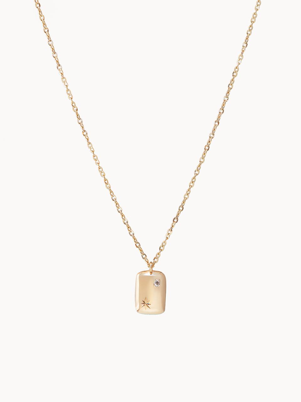 Square Glossy Pendant Necklace