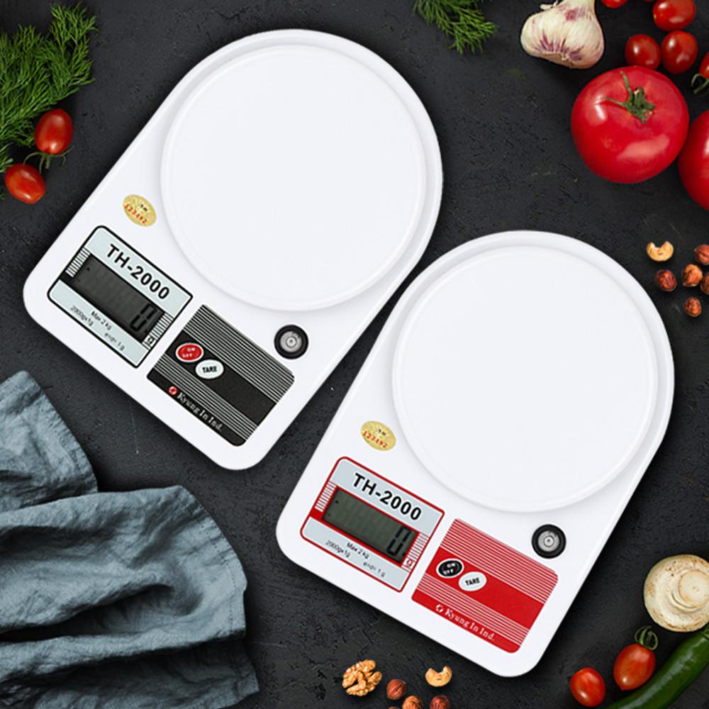 TH-2000 전자저울 가정용이유식 카페음식 정밀계량기 미니 베이킹 커피