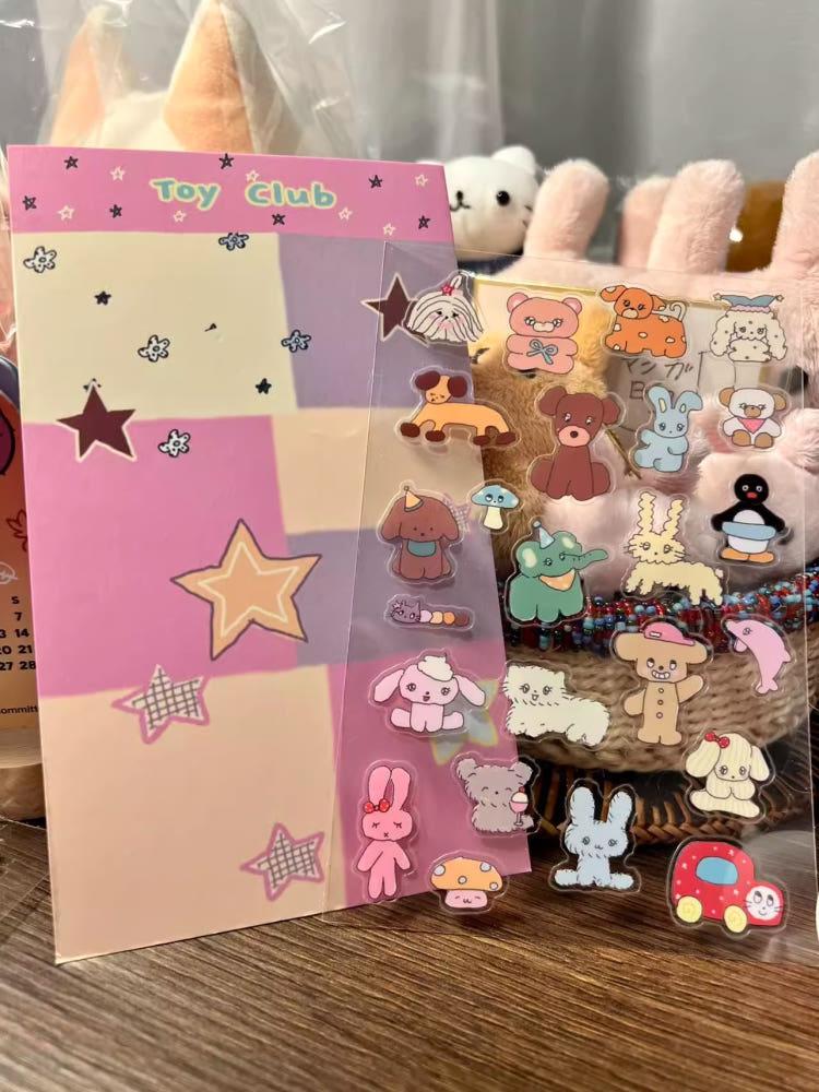 [YAO] 귀여운 레트로 동물 투명스티커