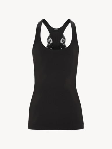 Black cotton vest top