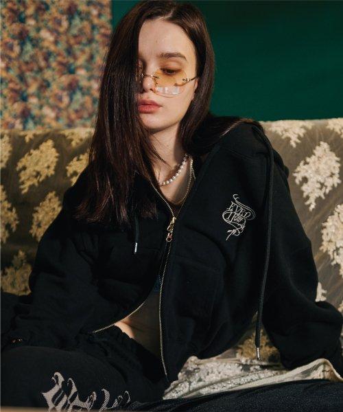 2 WAY CROP HOOD ZIPUP black