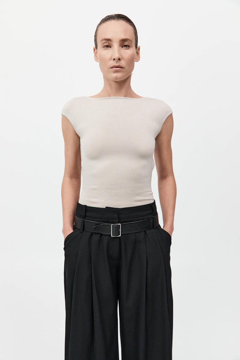 Sculpted Ballet Knit Top - Creme - XXS