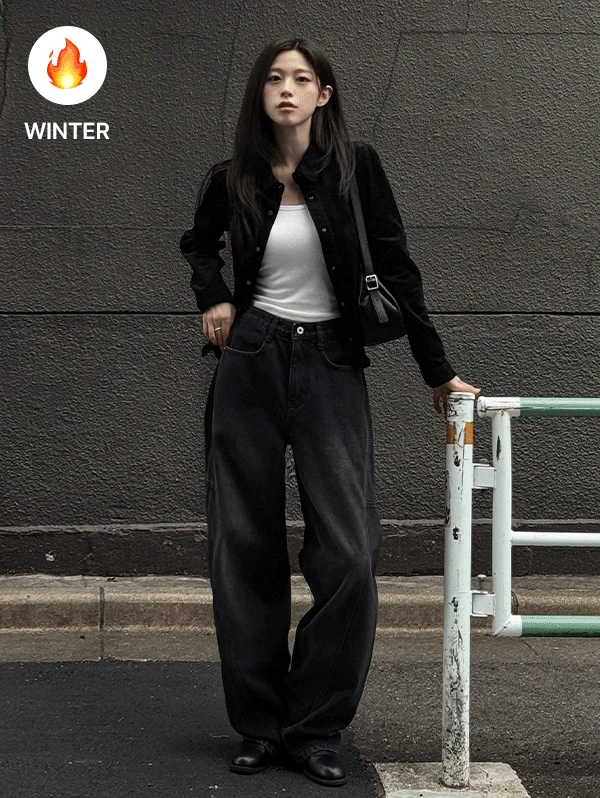 [겨울기모버전] made. 프리미엄 디테일러 절개데님팬츠 (+베이직/롱ver) - 4 size