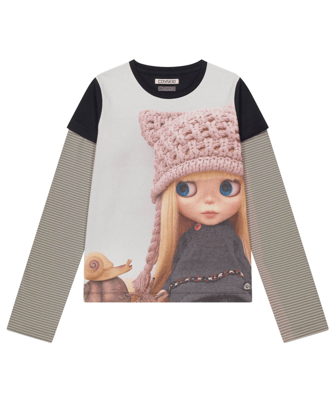 COYSEIO X BLYTHE STRIPE DOUBLE LONG SLEEVE BLACK