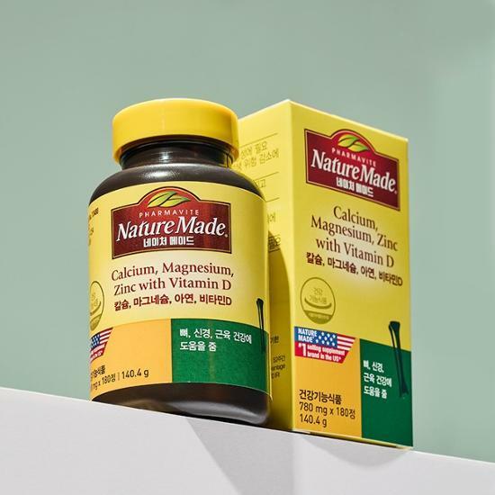 네이처메이드 칼슘,마그네슘,아연,비타민D 180정 (2개월분)