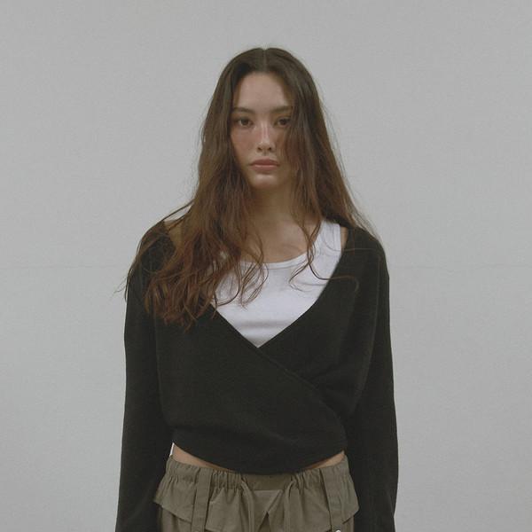 SOFT WRAP KNIT T (BLACK)(2월 10일 예약배송)