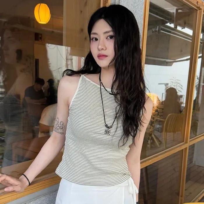 [6차 리오더]Sia Pin Stripe Sleeveless_OLIVE(W25-TP27)