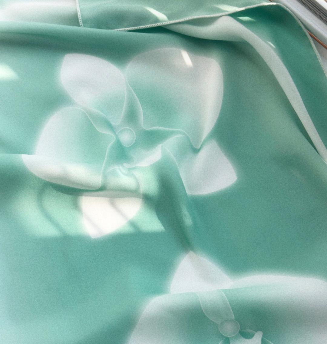 artificial flower chiffon fabric poster #GREEN