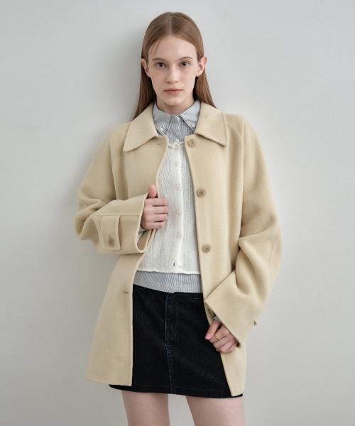 캐시미어 울 핸드메이드 하프 코트 버터 MDCT013BUTTER