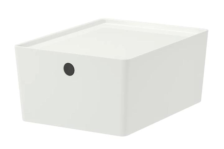 [단종] 쿠기스 수납함+뚜껑, 화이트 26x35x15cm