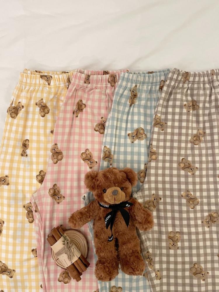 치즈 곰돌이 커플 잠옷바지 빅사이즈 파자마 파티