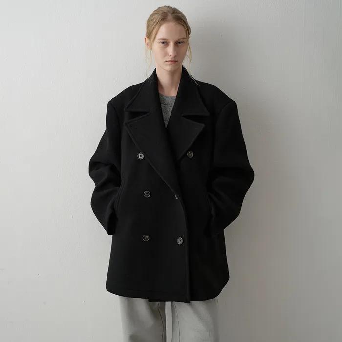 오버핏 캐시미어 피코트_black