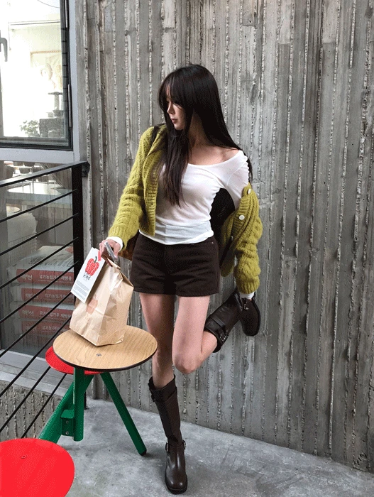 A라인 3부 코튼 숏팬츠