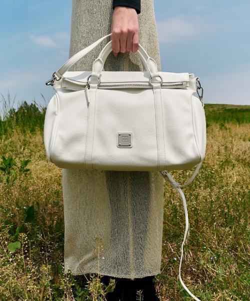 Square Logo Satchel Bag - White
