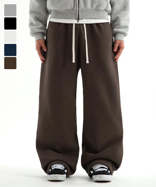 코지 와이드핏 스트링 기모 팬츠 ( 6Color )