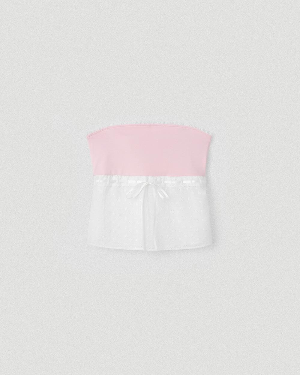 Eyelet Tube Top_Light Pink