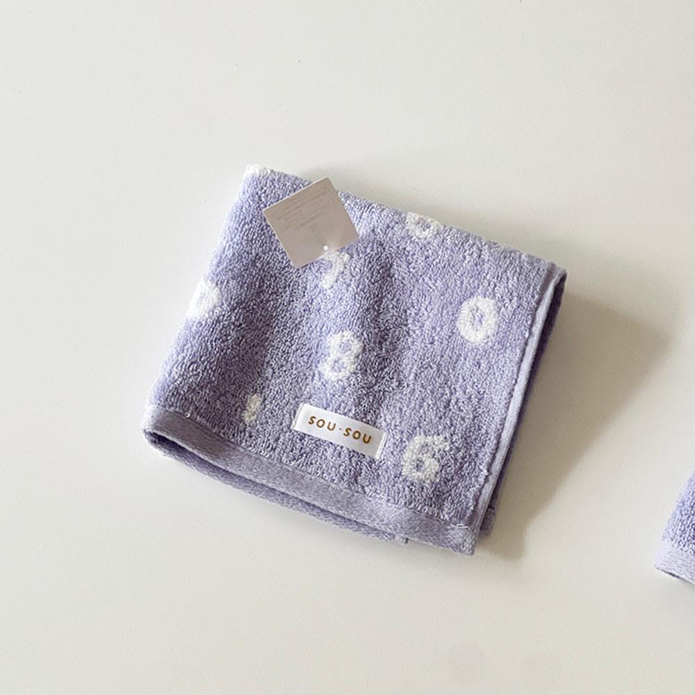 타올- 소우소우+이마바리 넘버 핸드타올 25cm 퍼플 손수건