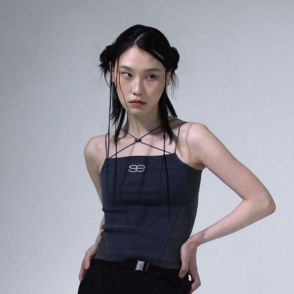 [2차 리오더] X-String Sleeveless - Navy