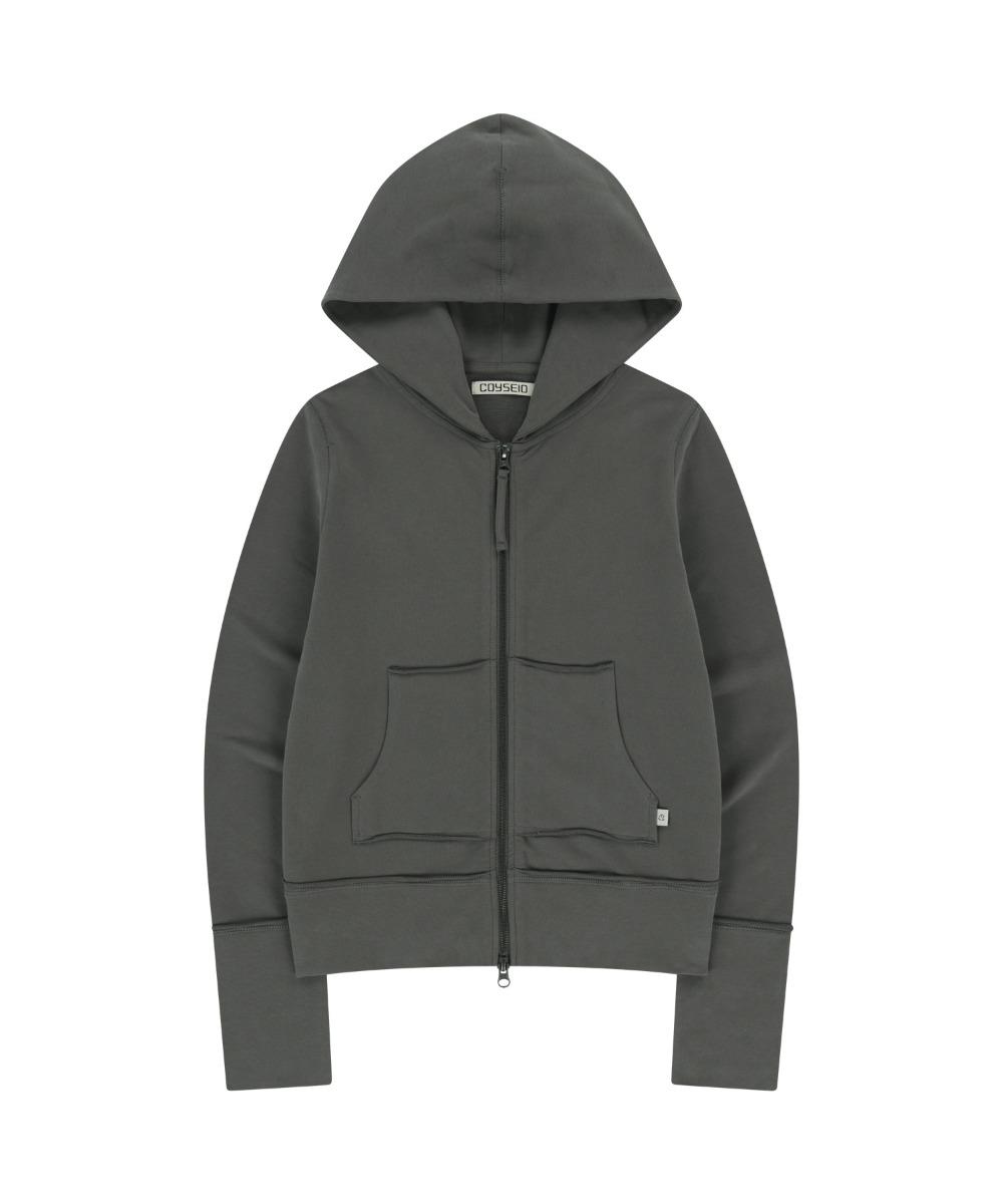 STITCH HOOD ZIP-UP CHARCOAL