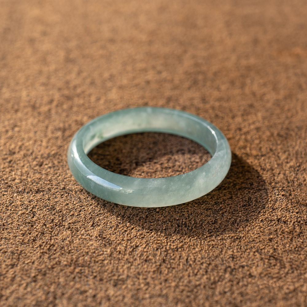 A 제이드 푸른빙종 비취 옥반지 경옥 Blue Jade no.6