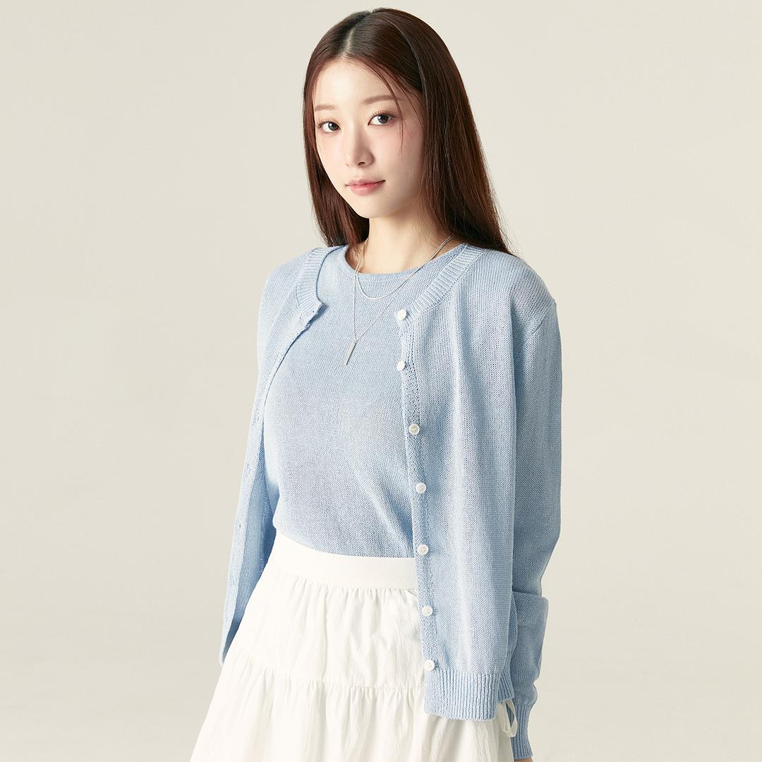 로엠 린넨 라운드 가디건_RMCKF25RT1